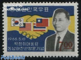 Korea, South 1966 Presidential Visits 1v, Mint NH, History - Flags - Politicians - Korea (Süd-)