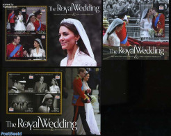 Guyana 2011 Royal Wedding William & Kate 3 S/s, Mint NH, History - Kings & Queens (Royalty) - Koniklijke Families