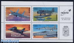 Chile 1994 FIDAE Exposition 4v M/s, Mint NH, Transport - Aircraft & Aviation - Avions