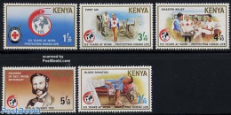 Kenia 1989 Red Cross 5v, Mint NH, Health - Various - Red Cross - Globes - Maps - Red Cross