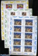 Germany, Federal Republic 1995 Modern Art 3 M/s, Mint NH, Nature - Cats - Water, Dams & Falls - Art - Modern Art (1850.. - Unused Stamps