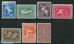 Bulgaria 1933 Balkan Olympiade 7v, Unused (hinged), History - Nature - Sport - Europa Hang-on Issues - Horses - Cyclin.. - Unused Stamps