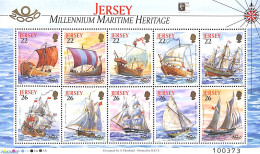 Jersey 2000 Ships, Stamp Show M/s, Mint NH, Transport - Philately - Ships And Boats - Ships