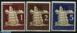 Portugal 1964 Sameiro 3v, Mint NH, Religion - Churches, Temples, Mosques, Synagogues - Nuovi
