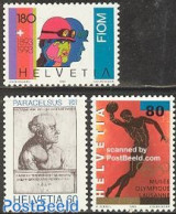 Switzerland 1993 Mixed Issue 3v, Mint NH, Science - Sport - Chemistry & Chemists - Olympic Games - Art - Museums - Neufs