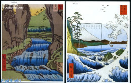 Micronesia 1997 A. Hiroshige 2 S/s, Mint NH, Nature - Transport - Water, Dams & Falls - Ships And Boats - Art - East A.. - Ships