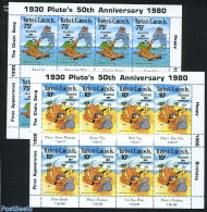 Turks And Caicos Islands 1981 50 Years Pluto 2 M/s, Mint NH, Art - Disney - Disney