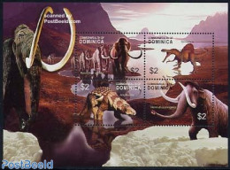 Dominica 2004 Preh. Animals 4v M/s, Mint NH, Nature - Prehistoric Animals - Prehistóricos