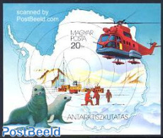Hungary 1987 Antarctica S/s Imperforated, Mint NH, Nature - Science - Transport - Various - Sea Mammals - The Arctic &.. - Ongebruikt