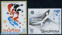 Albania 2005 50 Years Europa Stamps 2v, Mint NH, History - Europa Hang-on Issues - Ideas Europeas