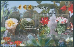 Korea, North 2004 Cactus Flowers S/s, Mint NH, Nature - Cacti - Flowers & Plants - Cactus