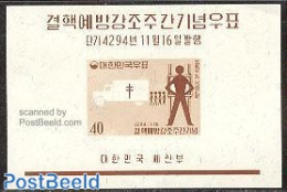 Korea, South 1961 Anti Tuberculosis S/s, Mint NH, Health - Transport - Anti Tuberculosis - Health - Automobiles - Maladies