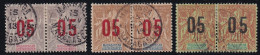 Madagascar N°111Aa, 112Aa, 113Aa - Variété Chiffres Espacés Tenant à Normal - Oblitéré - TB - Used Stamps