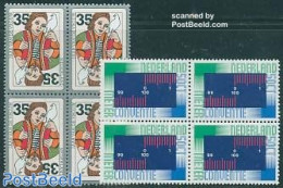 Netherlands 1975 Mixed Issue 2v, Blocks Of 4 [+], Mint NH, Science - Sport - Weights & Measures - Playing Cards - Unused Stamps