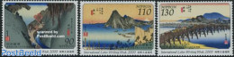Japan 2000 Int. Letter Week 3v, Mint NH, Art - Bridges And Tunnels - Paintings - Unused Stamps