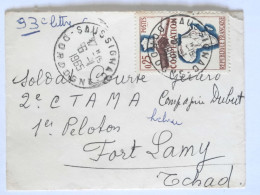 Envellope Timbrée 1965 En Dordogne Saussigny Coopération Vers Fort-lamy Tchad - Storia Postale