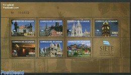 Ecuador 2012 Guayaquil Architectural Wonders 7v M/s, Mint NH, Religion - Transport - Churches, Temples, Mosques, Synag.. - Chiese E Cattedrali