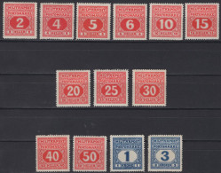 Austro-Hungarian Empire - Issues For Bosnia - Postage Due - Set Of 13 - Mi 14~26 - 1916/18 - Strafport