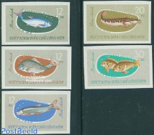 Vietnam 1963 Fish 5v Imperforated, Mint NH, Nature - Fish - Fische