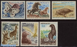 Monaco 1970 Wildlife Protection 6v, Mint NH, Nature - Animals (others & Mixed) - Birds - Butterflies - Horses - Sea Ma.. - Ungebraucht