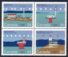 Canada Phare Ile Verte Lighthouse Se-tenant Blk/4 MNH ** Neuf SC (C10-66aa) - Neufs