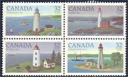 Canada Phare Lighthouse Lichtturm Se-tenant Blk/4 MNH ** Neuf SC (C10-35aa) - Phares