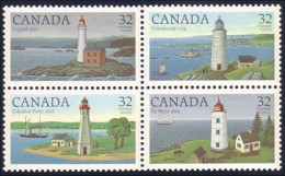 Canada Phare Lighthouse Lichtturm Se-tenant Blk/4 MNH ** Neuf SC (C10-34ab) - Ships