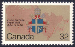 Canada Visite Du Pape Armoiries Coat Of Arms Pope MNH ** Neuf SC (C10-30b) - Papas