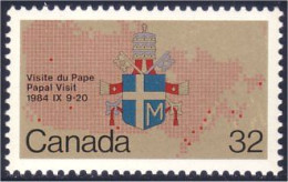 Canada Visite Du Pape Armoiries Coat Of Arms Pope MNH ** Neuf SC (C10-30a) - Neufs