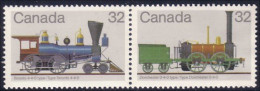 Canada Locomotive Train Railway Zug Toronto Dorchester Se-tenant MNH ** Neuf SC (C10-00aa) - Unused Stamps