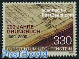 Liechtenstein 2009 200 Years Land Register 1v, Mint NH, History - History - Art - Handwriting And Autographs - Unused Stamps