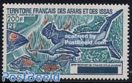 Afars And Issas 1974 Under Water Hunting 1v, Mint NH, Nature - Sport - Fish - Hunting - Diving - Ongebruikt