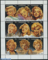 Tanzania 1992 Marilyn Monroe 9v M/s, Mint NH, Performance Art - Marilyn Monroe - Movie Stars - Actors