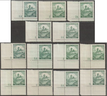 072/ Pof. 29; Corner Stamps, Differend Plate Numbers, Narrow And Wide Border - Ungebraucht