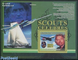 Comoros 2009 Famous Scouts, Richard Branson S/s, Mint NH, Sport - Transport - Sailing - Scouting - Aircraft & Aviation.. - Vela