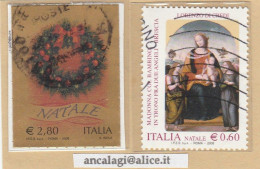 USATI ITALIA 2008 - Ref.1104A "NATALE" Serie Di 2 Val.- - 2001-10: Usados