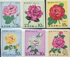 Korea, North 1979 Roses 6v, Imperforated, Mint NH, Nature - Flowers & Plants - Roses - Korea, North