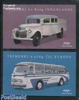 Iceland 2013 Automobiles 2 Booklets S-a, Mint NH, Transport - Stamp Booklets - Automobiles - Fire Fighters & Prevention - Nuevos