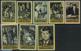 Umm Al-Quwain 1965 J.F. Kennedy 8v, Mint NH, History - Nature - American Presidents - Horses - Umm Al-Qaiwain