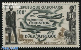 Gabon 1962 Air Afrique 1v, Mint NH, Transport - Aircraft & Aviation - Nuovi