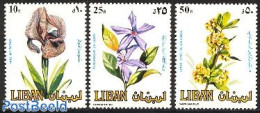 Lebanon 1984 Flowers 3v, Mint NH, Nature - Flowers & Plants - Libano