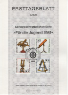 Germany Deutschland 1981-09 ETB ERSTTAGSBLATT "Fur Die Jugend" Microscope Telescope Optics, First Day Sheet, Bonn - 1981-1990