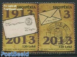 Albania 2013 100 Years Stamps 2v [:], Mint NH, 100 Years Stamps - Post - Stamps On Stamps - Post