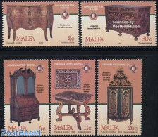 Malta 2002 Antique Furniture 5v, Mint NH, Art - Art & Antique Objects - Malta