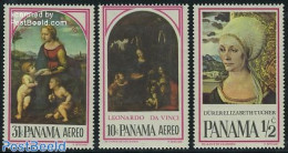 Panama 1966 Paintings 3v, Mint NH, Art - Dürer, Albrecht - Leonardo Da Vinci - Paintings - Raphael - Panama