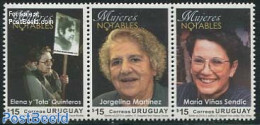 Uruguay 2013 Famous Women 3v [::], Mint NH, History - Women - Ohne Zuordnung