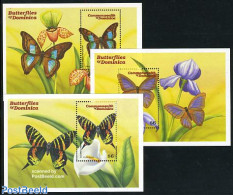 Dominica 2000 Butterflies 3 S/s, Mint NH, Nature - Butterflies - Dominicaanse Republiek