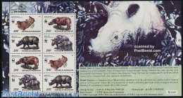Indonesia 1997 WWF Sheet With Overprint Bursa Filateli SEA Games, Mint NH, Nature - Animals (others & Mixed) - World W.. - Indonesia
