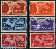 Italy 1945 Express Mail 6v, Mint NH, Nature - Horses - Andere & Zonder Classificatie
