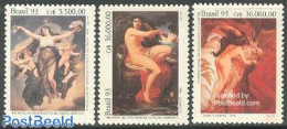 Brazil 1993 Pedro Americo 3v, Mint NH, Art - Nude Paintings - Paintings - Unused Stamps
